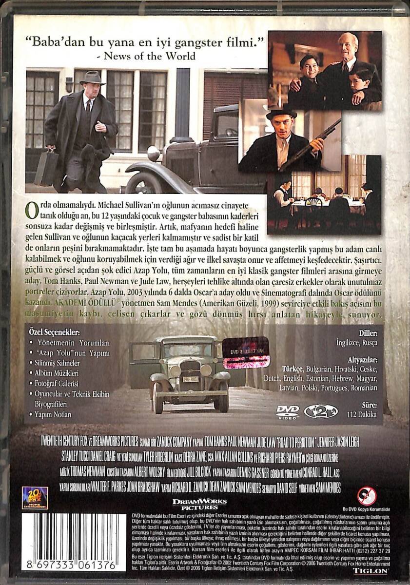 Road To Perdition - Azap Yolu DVD Film (İkinci El) DVD2565 - 2