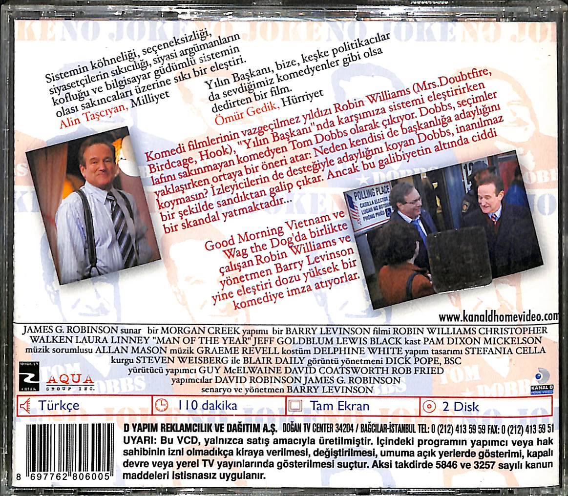 Robın Wıllıams Man of the Year – Yılın Başkanı Yoksa Bu Adam ABD'nin Yeni Başkanı mı? Orjinal VCD Film VCD28283 - 2