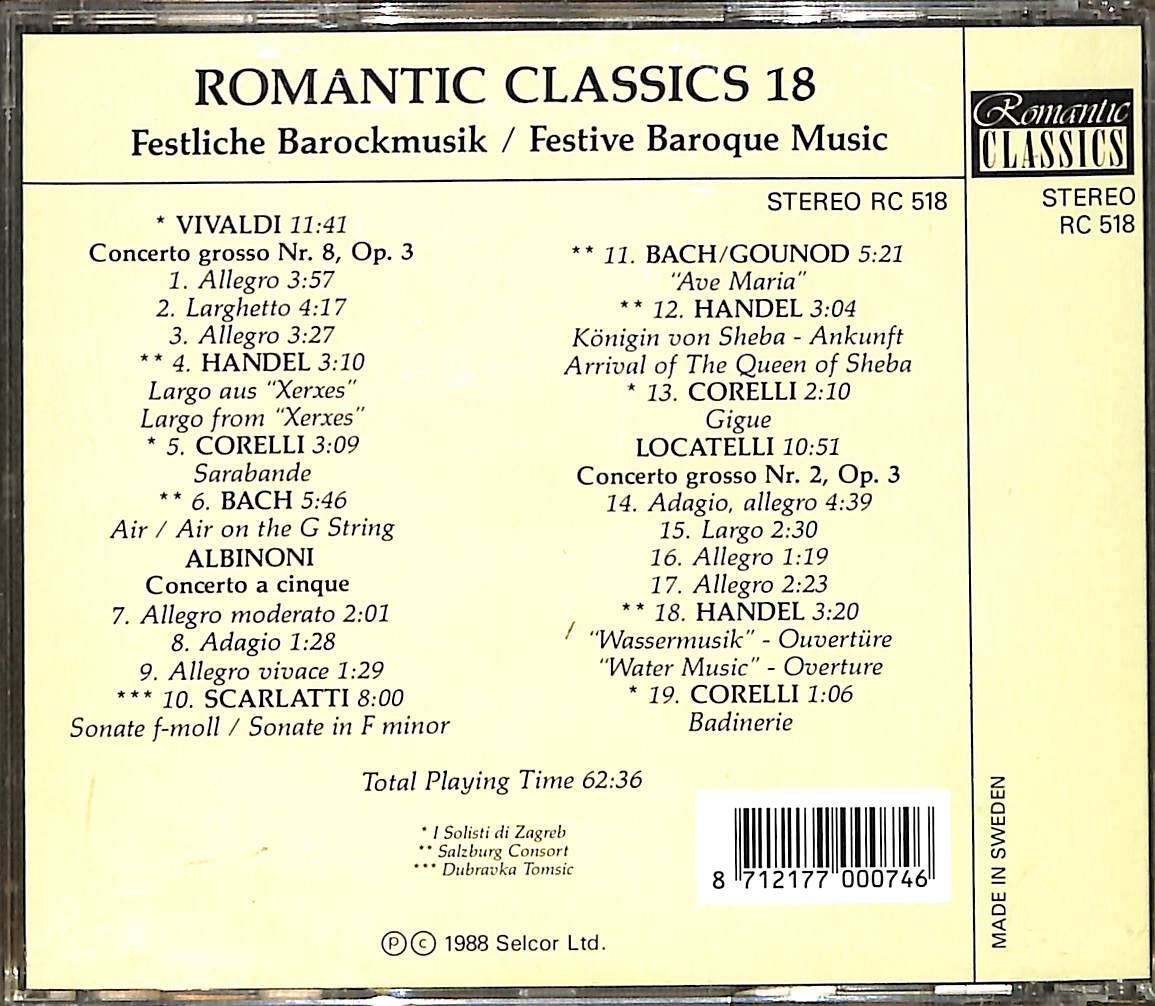 Romantic Classics 18 - Festive Baroque Music CD (İkinci El) CD5136 - 2