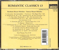 Romantic Classics - Famous Mozart Melodies CD (İkinci El) CD5029 - 2