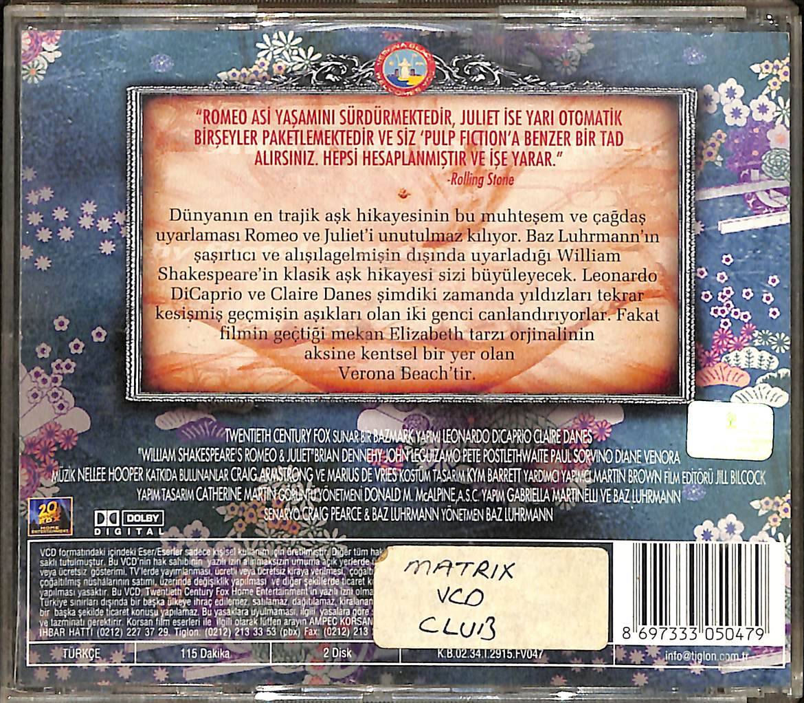 Romeo Juliet (1996) Orjinal VCD Film ' Leonardo DiCaprio - Claire Danes ' VCD28581 - 2