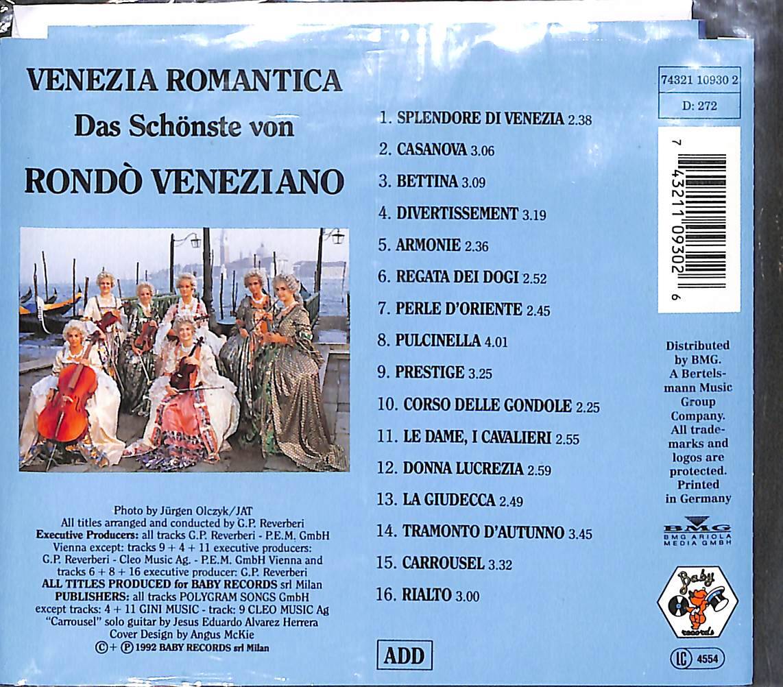 Rondo' Veneziano ‎– Venezia Romantica CD (İkinci El) CD5732 - 2
