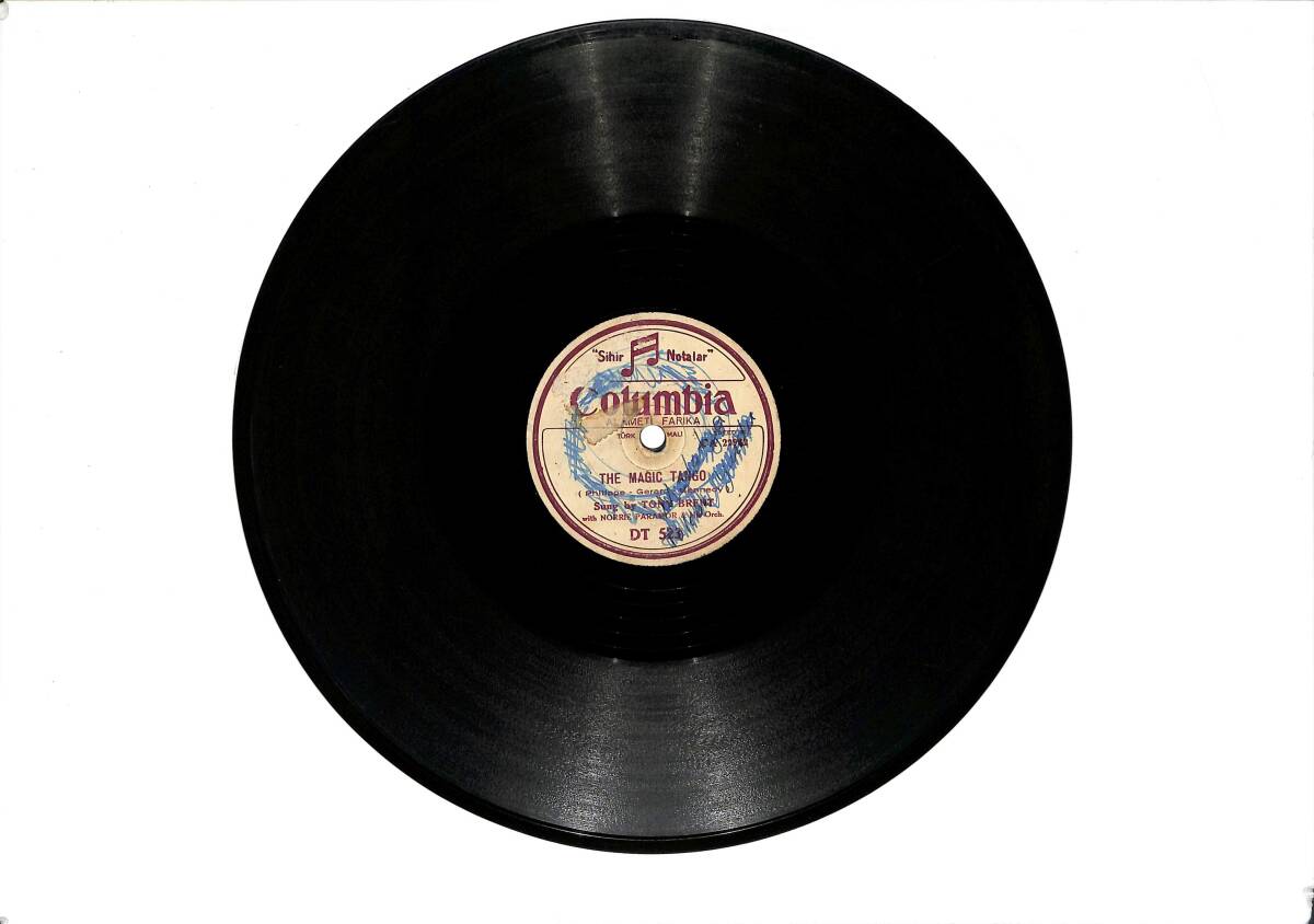 Ronnie Harris - Tony Brent – I Love Paris & The Magic Tango | Columbia (Sihir Notalar) | 78 Devir Orijinal Taş Plak (10/7.5) PLK28153 - 2