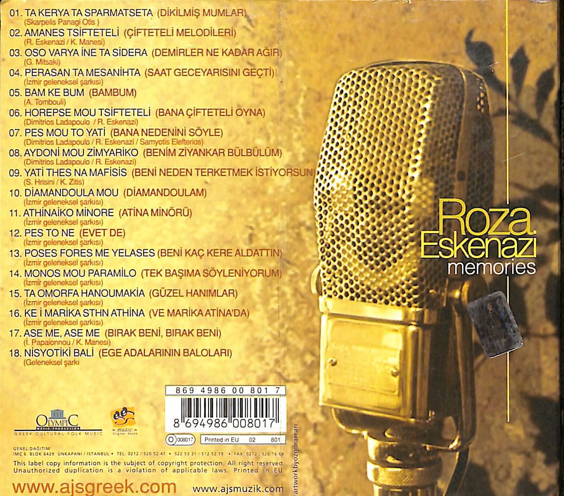 Roza Eskenazi - Memories CD (İkinci El) CD3877 - 2