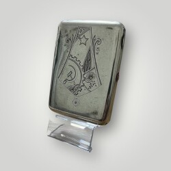 Rus Gümüş Damgalı Kalem İşi Sigara Tabakası AOB6090 - 4