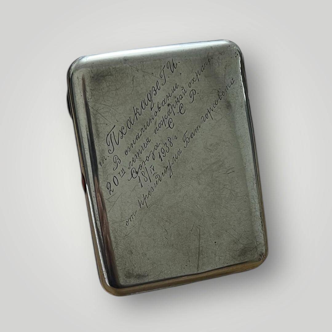 Rus Gümüş Damgalı Kalem İşi Sigara Tabakası AOB6090 - 5