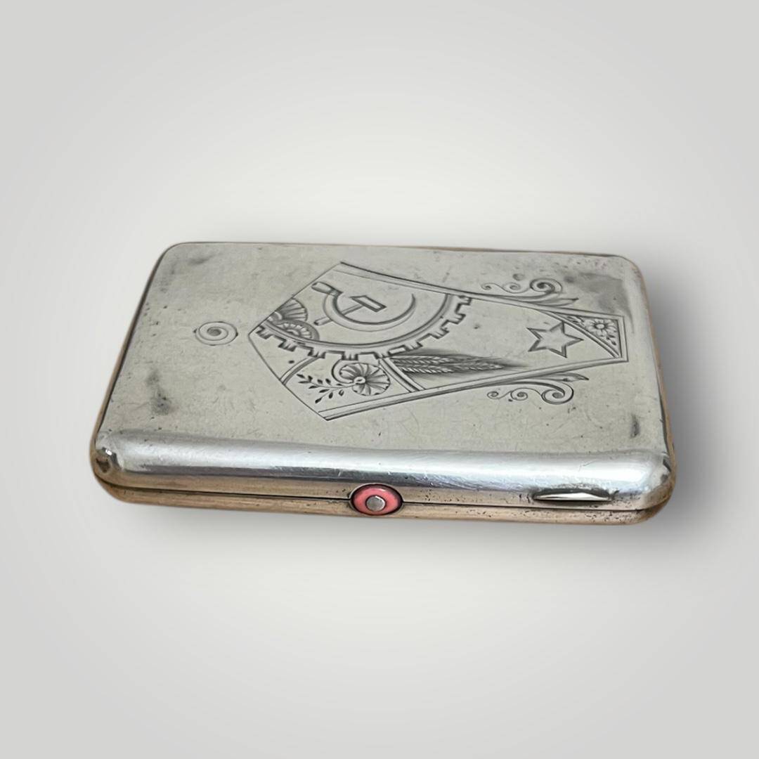 Rus Gümüş Damgalı Kalem İşi Sigara Tabakası AOB6090 - 8