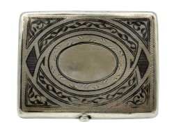 Rus Yapımı 84 Damgalı Savatlı Gümüş Tütün Tabakası – Antika Çarlık Dönemi, Koleksiyonluk (119.34 gr) AOB1064 - 2