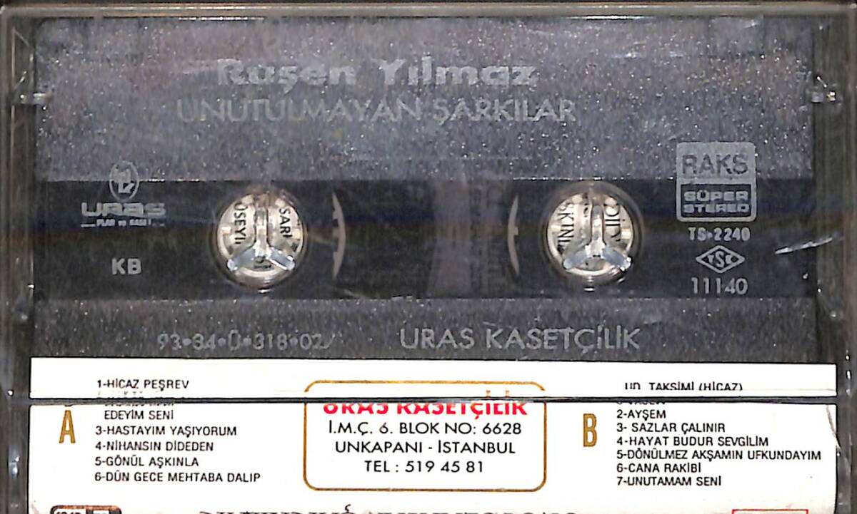Ruşen Yılmaz - Unutulmayan Şarkılar Kaset (İkinci El) KST27900 - 2