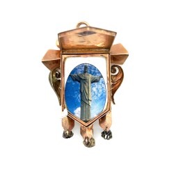 Rusya 1940 lar 18 ayar İnci Ve Turkuaz Taşlı Kapaklı Haç Kutusu ELM146 #27.80 - 4