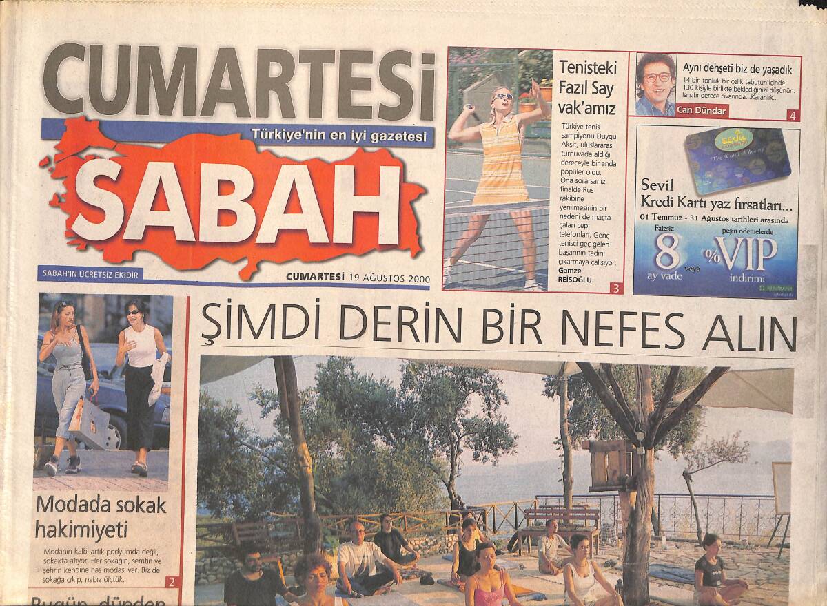 Sabah Cumartesi Gazetesi 19 Ağustos 2000 - Bafa'da Huzura Erdiler - Cem Karaca'nın Albümünden GZ3181 - 1