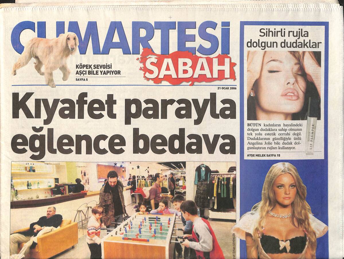 Sabah Cumartesi Gazetesi 21 Ocak 2006 - Eminem Rekora Koşuyor - İç Çamaşırı İmparatorunun Ardındaki Sır GZ3428 - 1