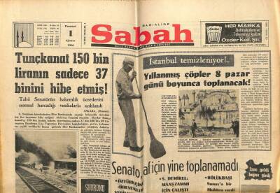Sabah Gazetesi 1 Ağustos 1966 - İstanbulda Yıllanmış Çöpler 8 Pazar Günü Temizlenecek GZ63980 - 2