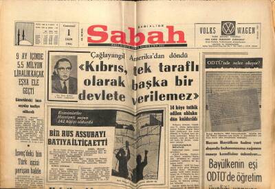 Sabah Gazetesi 1 Ekim 1966 - Bir Rus Assubayı Batıya İltica Etti GZ64232 - 1