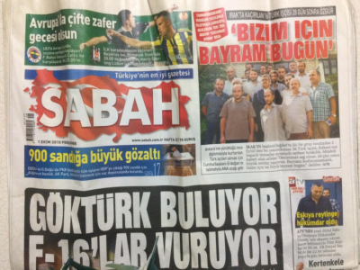 Sabah Gazetesi 1 Ekim 2015 - Göktürk Buluyor F-16lar Vuruyor GZ27541 - 1