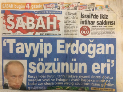 Sabah Gazetesi 1 Eylül 2004 - Putin,Tayyip Erdoğan Sözünün Eri GZ27795 - 1