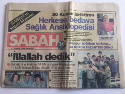 Sabah Gazetesi 1 Haziran 1985 - İllallah Dedik - GZ15070 - 1