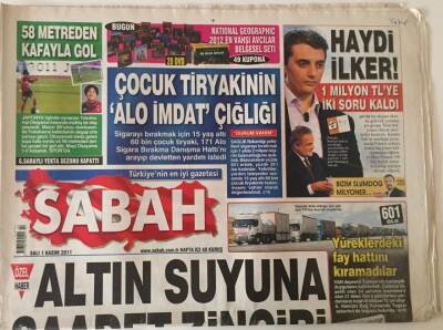 Sabah Gazetesi 1 Kasım 2011 - Altın Suyuna Saadet Zinciri GZ22929 - 1