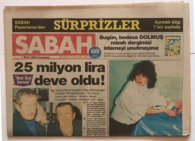 Sabah Gazetesi 1 Mart 1986 - Türkan Şorayın Kızı 2 Yaşına Bastı GZ4036 - 1