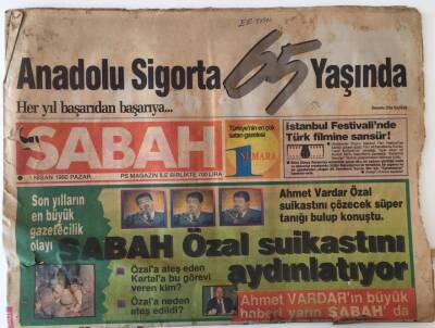 Sabah Gazetesi 1 Nisan 1990 - Sabah Özal Suikastını Aydınlatıyor GZ16046 - 2
