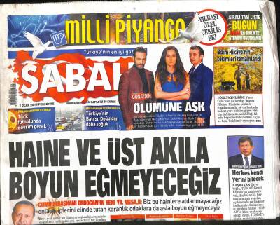 Sabah Gazetesi 1 Ocak 2015 - Ali Ağaoğlundan , Savcı Öz Yorumu Hak Yerini Buldu - Mısırın Son Leoparını Çobanlar Öldürdü GZ98379 - 1