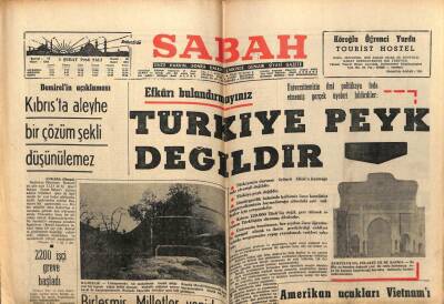 Sabah Gazetesi 1 Şubat 1966 - Türkiye Peyk Değildir GZ64069 - 2
