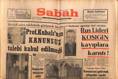 Sabah Gazetesi 1 Şubat 1969 - Yaşar Kemal Sunaydan , Alkılıçın Affını İstedi GZ82067 - 1
