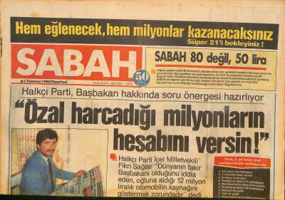 Sabah Gazetesi 1 Temmuz 1985 - Gönül Yazar Çocuk Doğurmak İçin Baba Arıyor ! GZ126675 - 1