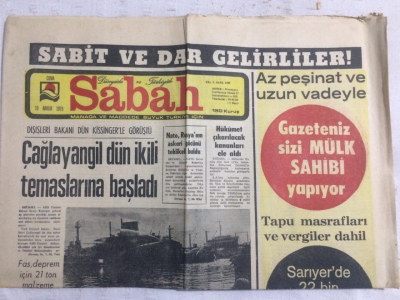 Sabah Gazetesi 10 Aralık 1976 - Çağlayangil Dün İkili Temaslarına Başladı - GZ19272 - 1