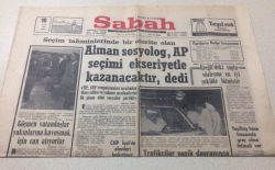 Sabah Gazetesi 10 Ekim 1969 - Alman Sosyolog AP Seçimi Ekseriyetle Kazanacaktır, Dedi - GZ15411 - 2