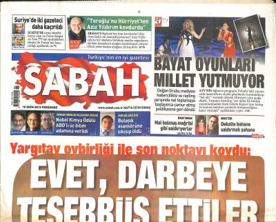 Sabah Gazetesi 10 Ekim 2013 - Nefret Suçlarına Fazıl Say Kriteri - Suriyede İki Gazeteci Daha Kaçırıldı GZ124437 - 1