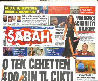 Sabah Gazetesi 10 Haziran 2014 - İranla Yeniden Beyaz Sayfa GZ104656 - 1