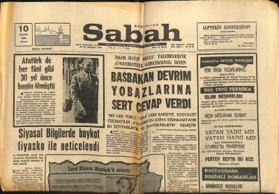 Sabah Gazetesi 10 Kasım 1968 - Malezyada 116 Komünist Militan Tevkif Edildi GZ117295 - 1