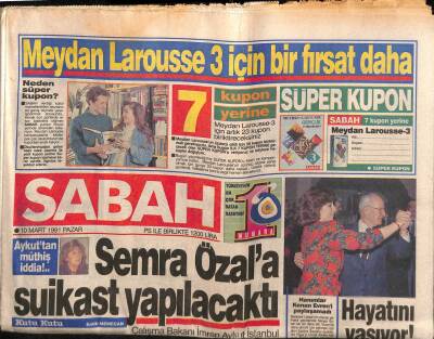 Sabah Gazetesi 10 Mart 1991 - Kerbela Ve Necef Top Ateşi Altında GZ87631 - 1