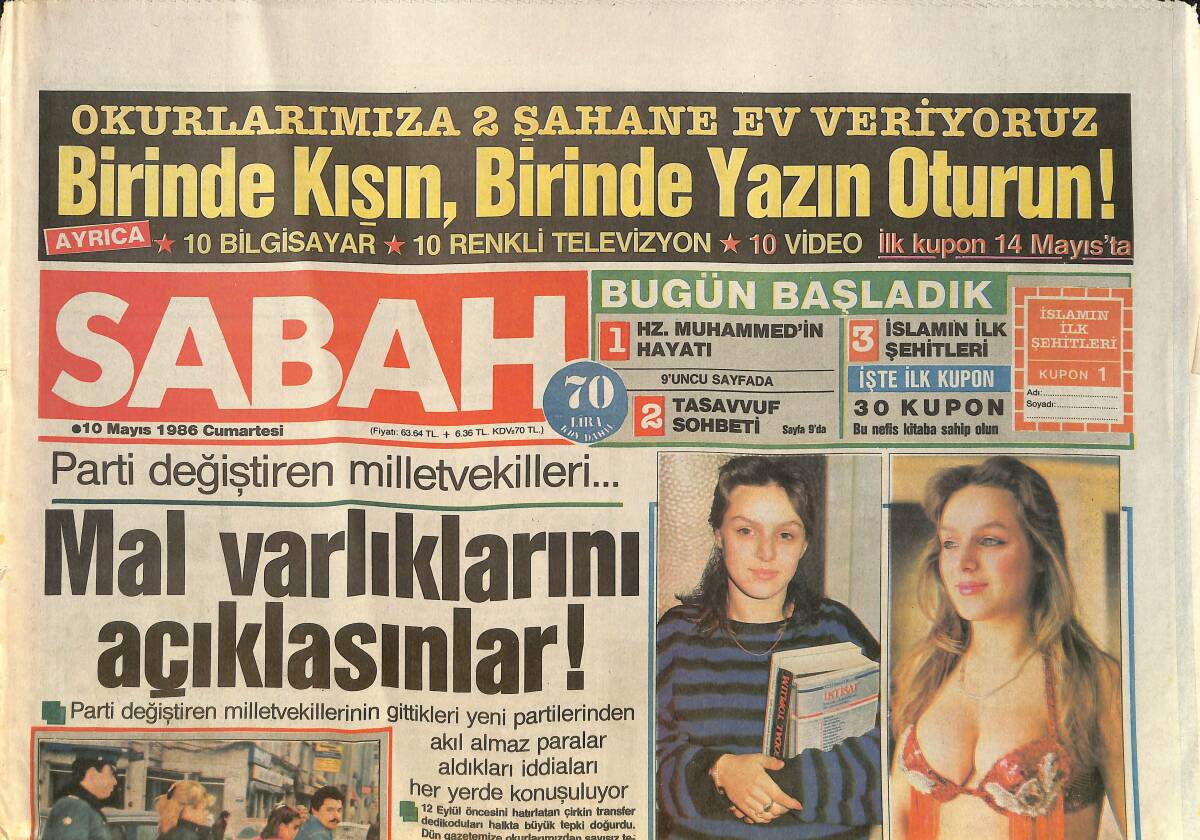 Sabah Gazetesi 10 Mayıs 1986 - Dansöz Melike Bu Yıl Üniversiteyi Bitiriyor: Bekaretimi Titizlikle Korudum GZ3806 - 1