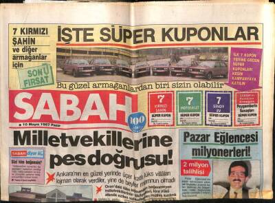 Sabah Gazetesi 10 Mayıs 1987 - Doğum Günü Hediyesi GZ55906 - 1