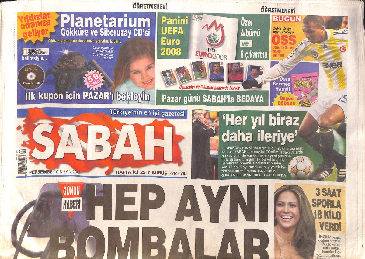 Sabah Gazetesi 10 Nisan 2008 - Aziz Yıldırım 