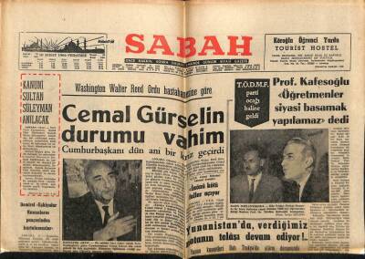 Sabah Gazetesi 10 Şubat 1966 - Cemal Gürselin Durumu Vahim GZ64138 - 1