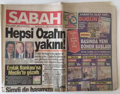 Sabah Gazetesi 10 Şubat 1992 - Türkiyenin Başına Şimdide İran Terörü Çıktı GZ11669 - 1