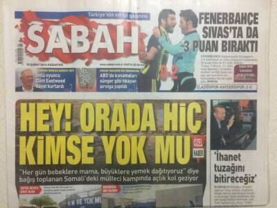Sabah Gazetesi 10 Şubat 2014 - Fenerbahçe Sivasta 3 Puan Bıraktı GZ29514 - 1