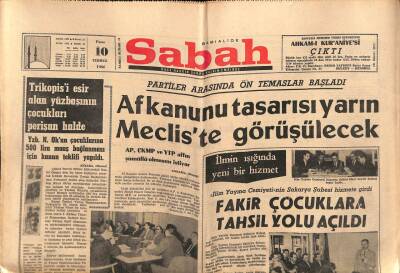 Sabah Gazetesi 10 Temmuz 1966 - Yunanlılar Batı Trakyada Türklere Baskı Yapıyor GZ82073 - 1