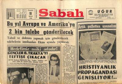 Sabah Gazetesi 11 Ağustos 1966 - Hristiyanlık Propagandası Genişliyor GZ80708 - 1