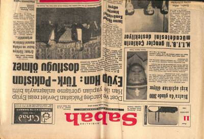 Sabah Gazetesi 11 Ağustos 1968 - Eyüp Han Türk Pakistan Dostluğu Ölmez GZ64267 - 1