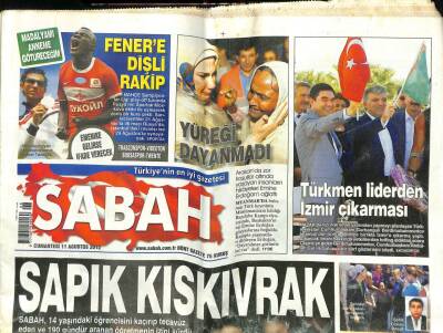 Sabah Gazetesi 11 Ağustos 2012 - Arınç Şemdinlide Oyun Bozuldu GZ101208 - 1