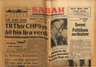 Sabah Gazetesi 11 Aralık 1965 - Malatyada Cahit Özkan Hakkındaki Dinsizlik İthamı Asıl GZ74908 - 1