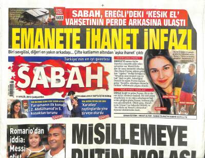 Sabah Gazetesi 11 Eylül 2013 - Misillemeye Putin Molası GZ107657 - 1