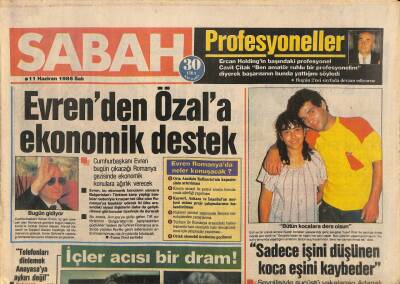 Sabah Gazetesi 11 Haziran 1985 - Tarık Akan Ve Müjde Ar En Başarılı Oyuncu Seçildi - Emel Sayın Resmen Açıkladı Davidle Evleniyorum GZ114485 - 1