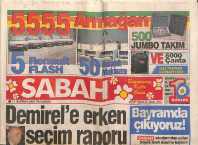 Sabah Gazetesi 11 Haziran 1992 - Ferdi Tayfur , Son Kasetinde Yer Alan Emmim Oğlu Adlı Şarkının Klibi İçin Kendi Cebinden 80 Milyon Harcadı GZ83376 - 1