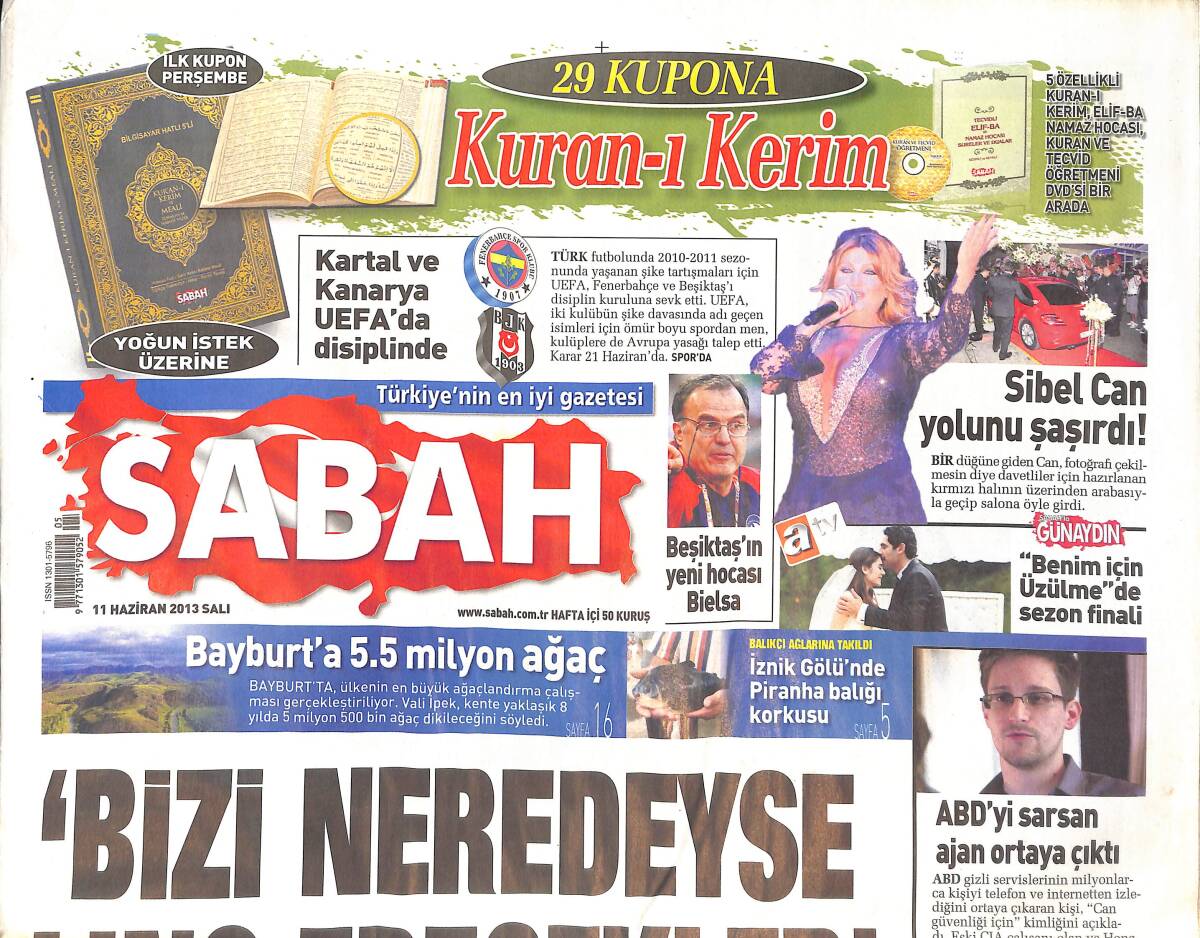 Sabah Gazetesi 11 Haziran 2013 - Ajda Pekkan 'Bizi Neredeyse Linç Ederler' - Serdar Adalı Ceza Alırsa Ne Olur? GZ136846 - 1