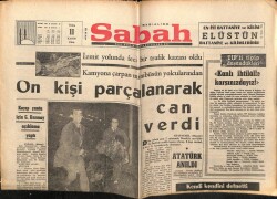 Sabah Gazetesi 11 Kasım 1966 - 10 Kişi Parçalanarak Can Verdi GZ64040 - 1